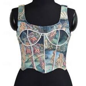 Artistic Print Corset Top